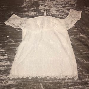 Off the Shoulder White Lace Top